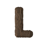 Letter L with Bark Texture